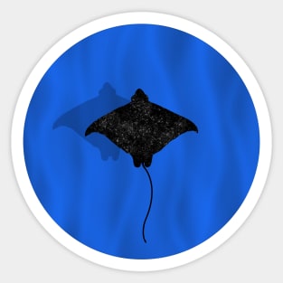 Stingray fish in blue circular design Sticker